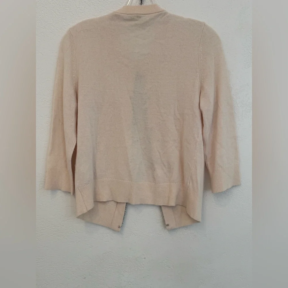 Kate Spade Steal The Spotlight Light Pink Cardigan with Embellished Trim Size S - Picture 13 of 15